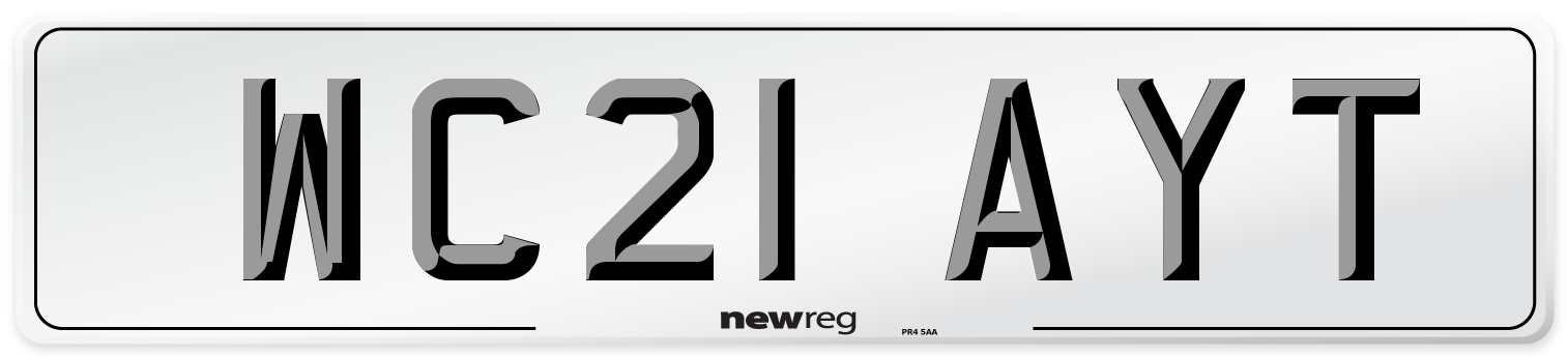 WC21 AYT Number Plate from New Reg